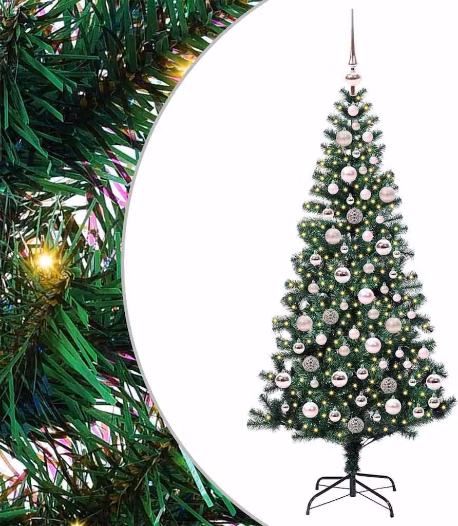 Albero di Natale artificiale con luci integrate Verde 180 cm