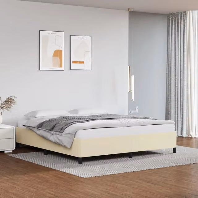 Letto imbottito vidaXL in similpelle beige L: 180 cm, P: 200 cm, H: 140 cm – 1