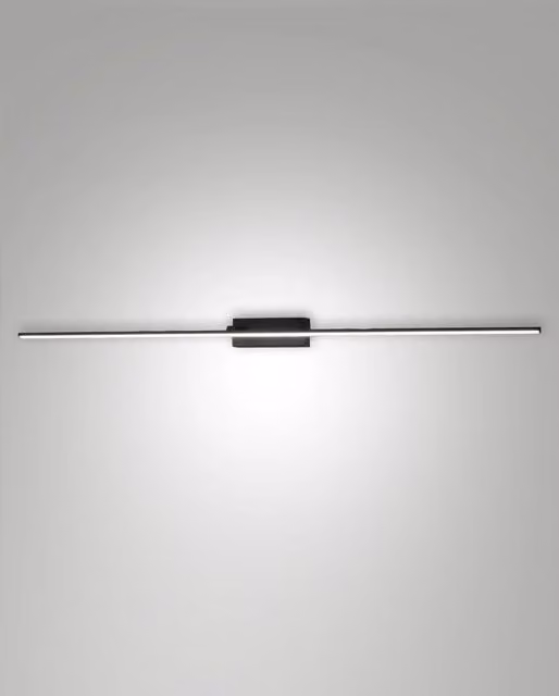 Nala Lampada da Parete LED Integrato 20W 2460lm IP44 3000K Warm White Struttura in Metallo e Metacrilato Colore Nero Design Moderno 109.5cm