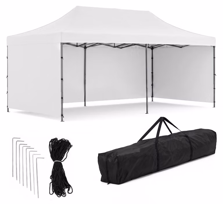 Gazebo pieghevole 3x6 m Springos® – Gazebo da giardino, tendone per feste, tendone da mercato, tendone per catering, blu