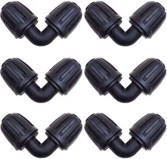 Adattatori per tubi da 1/2 pollice per statuine da giardino - confezione da 6 pezzi - colore nero - montaggio semplice - compatibili con i sistemi di irrigazione a goccia
