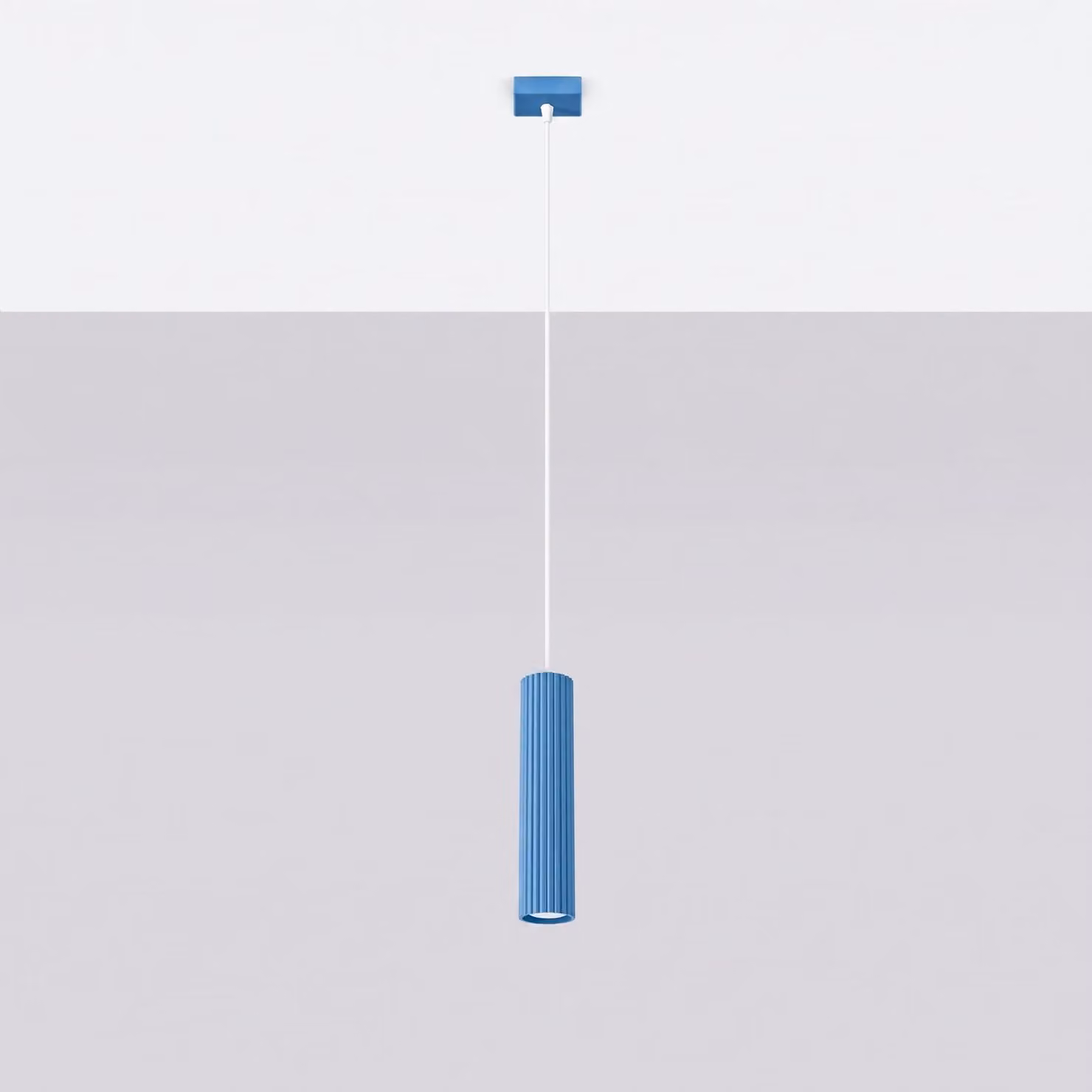 Lampada a sospensione KARBON 1 blu 1xGU10 10W in alluminio 118x8x8 cm Sollux Lighting