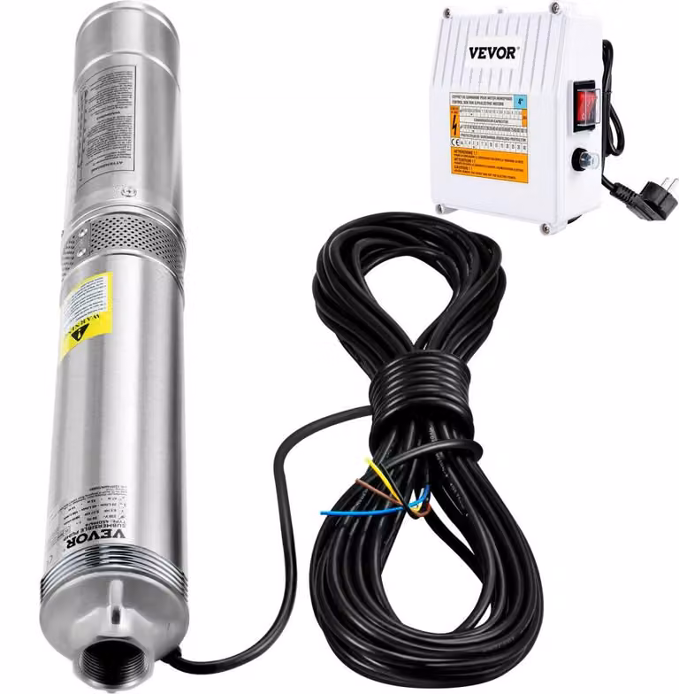 Pompa sommergibile per pozzi profondi - Potenza: 1100 W - Portata: 190 l/min - Acciaio inossidabile