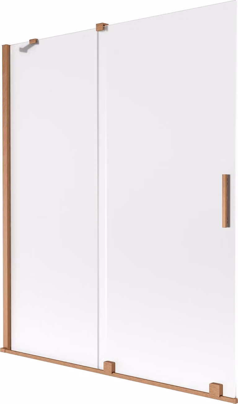 Mexen Velar paratia da vasca 2 ante scorrevoli 140 x 150 cm, brina, rame spazzolato - 896-140-000-31-65