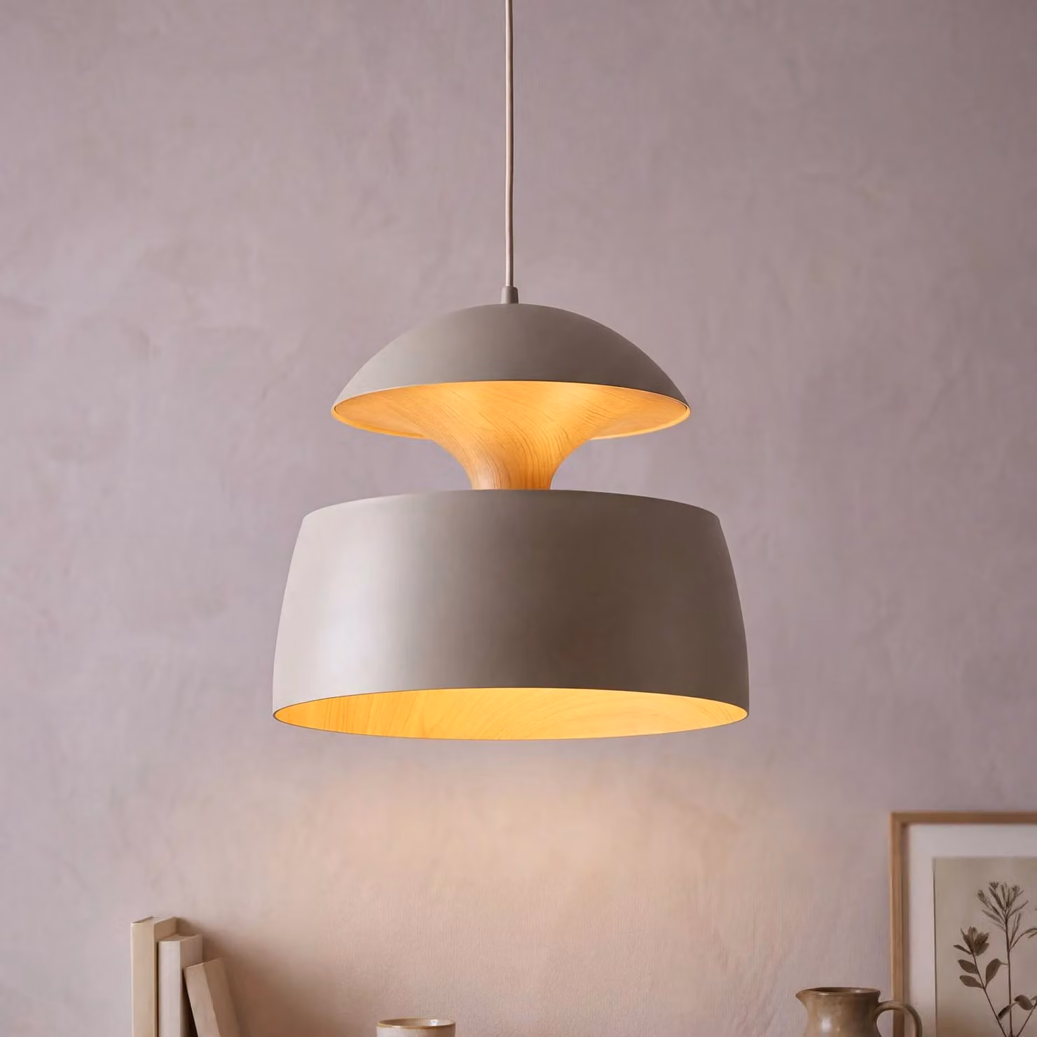 OSRAM Lampada a sospensione Decor Hazel, dimmerabile, Crema / Ambra, Soggiorno / Sala da pranzo, Metallo, Moderno, Lampada a sospensione