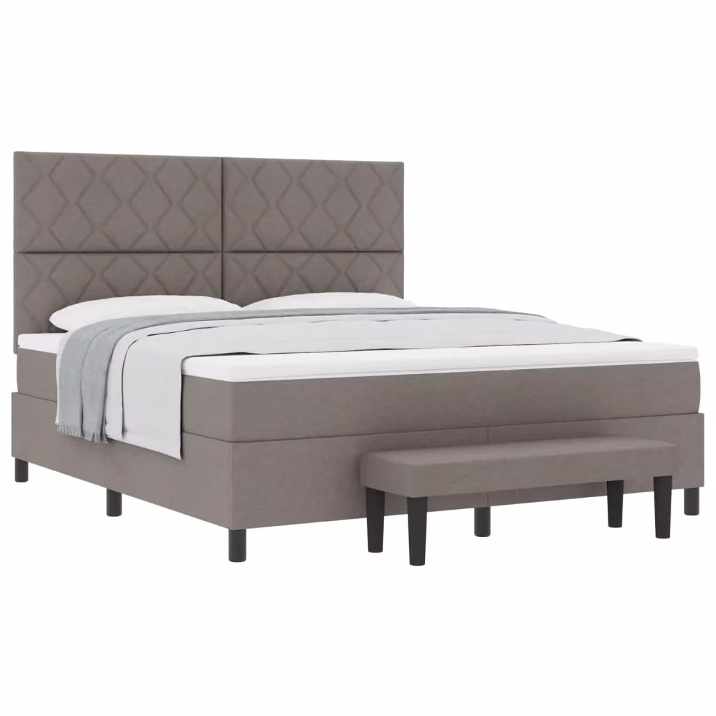 Letto Ibrido con Molle a Tasche e Testiera Talpa vidaXL in Tessuto Beige o Grigio L/P: 180 x 200 cm – 2