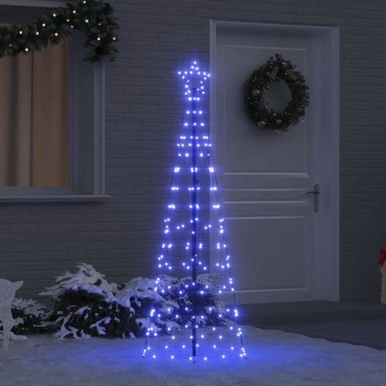 Maison Exclusive - Albero di Natale a LED EKENAS, 250 cm, 390 LED, colore blu, struttura in acciaio, colore blu
