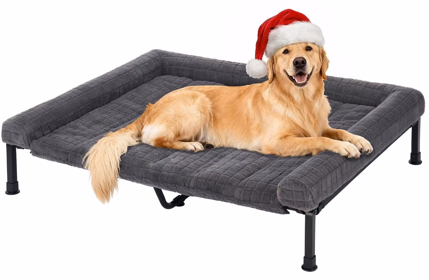Cuccia per cani XL, design rialzato, dimensioni 121 x 94 x 20 cm, lavabile, adatta a cani di grossa taglia