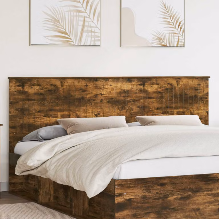 Testiera per letto vidaXL in legno ingegnerizzato Rovere Fumo, finitura opaca, colore marrone