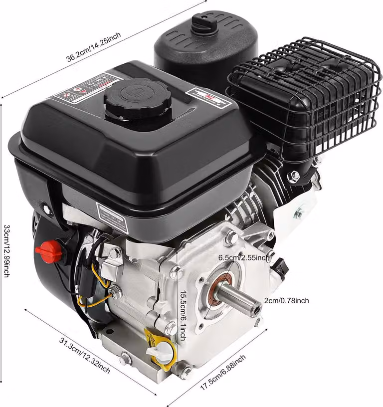 Motore a benzina - 4 tempi, 212 cm³ - 7,5 CV - 3000 W - 3600 giri/min - Raffreddato ad aria - Universale - Nero (Black2)