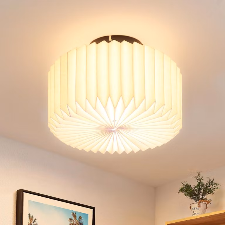 ZMH lampada da soffitto soggiorno plafoniera vintage bianco cucina lampada paralume carta design industriale G9 presa metallo lampada da corridoio per corridoio cucina camera da letto sala da pranzo (senza lampadina)