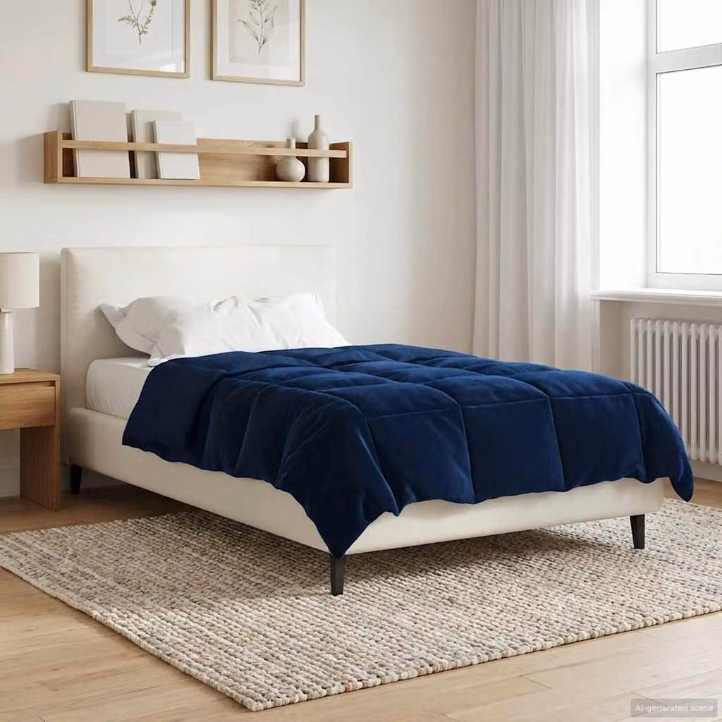 Piumone Completo 4 Stagioni vidaXL in Microfibra Blu, L 140 x P 200 cm