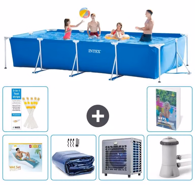 Piscina fuori terra rettangolare - 450x220x84 cm - composta da 5 elementi - modello S112