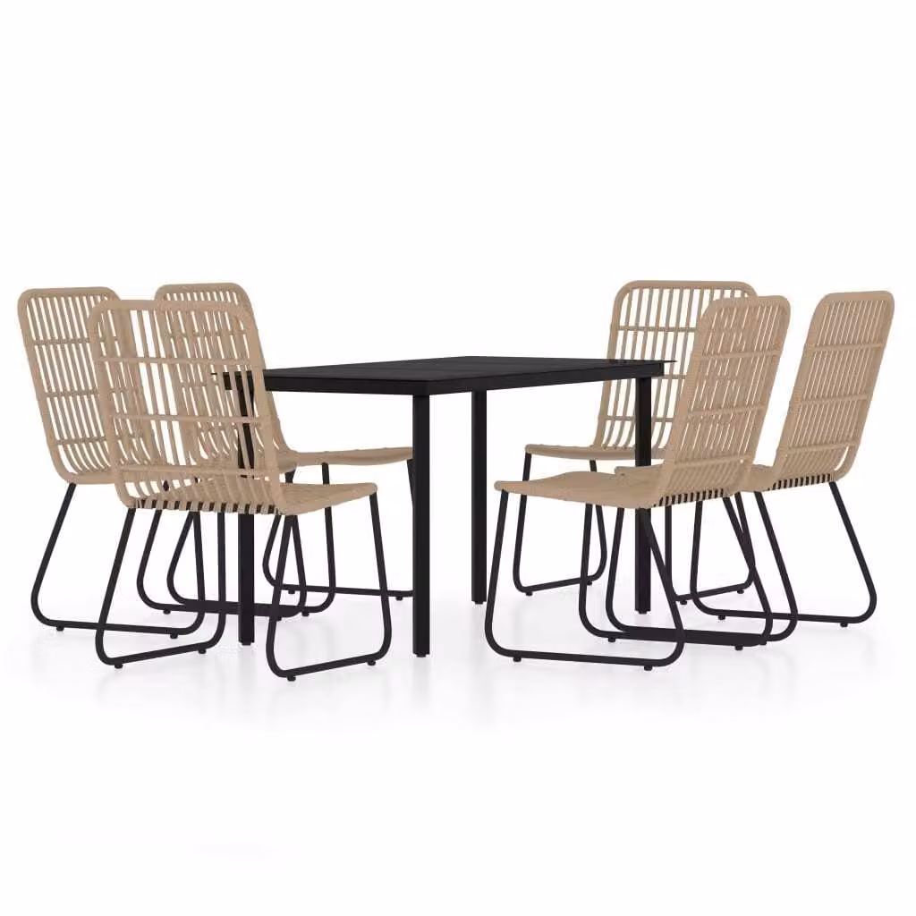 Set Mobili da Pranzo da Giardino 7 pz Rovere