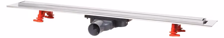 Scarico a pavimento per doccia, stretto, 700 mm, cromato, in acciaio inossidabile, rettangolare
