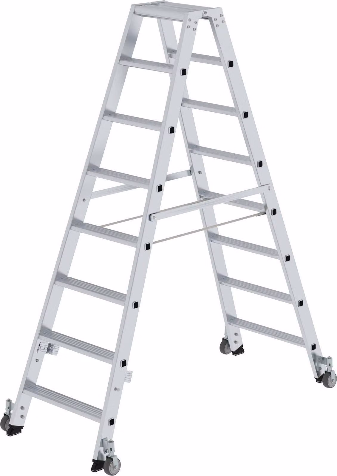 Scaletta accessibile da entrambi i lati con rotelle 2x8 gradini