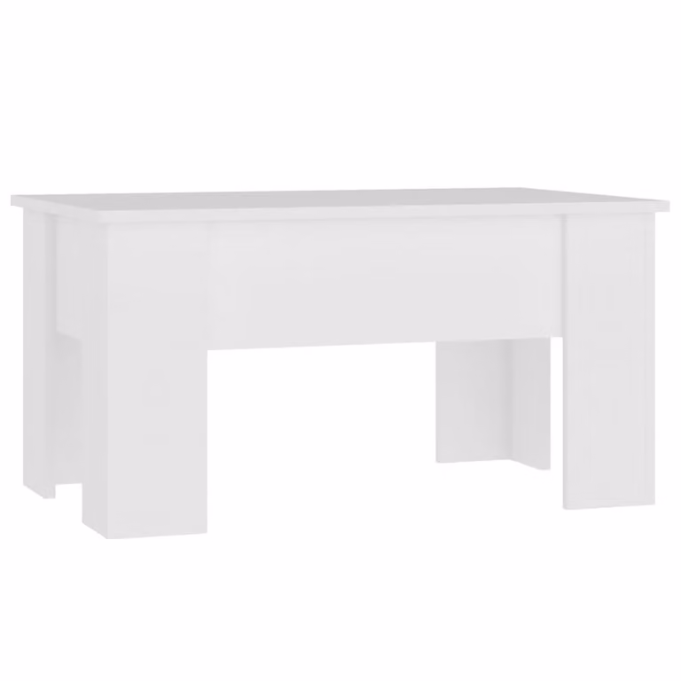 Tavolino da Salotto Bianco 79x49x41 cm in Legno Multistrato