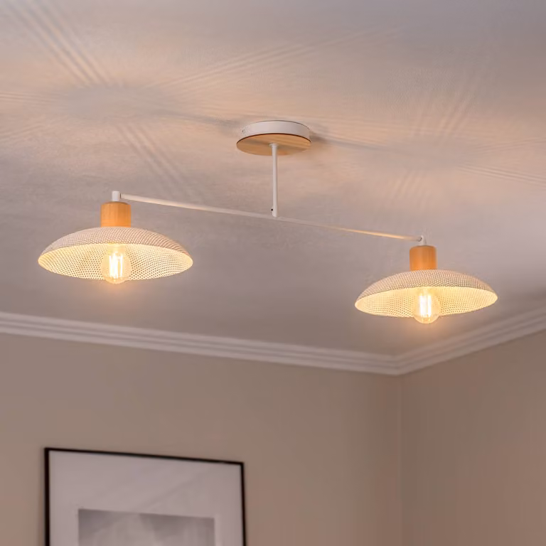 Plafoniera soffitto Kobe EMIBIG LIGHTING, dimmerabile, Bianco / Opale, Soggiorno / Sala da pranzo, Metallo, Plafoniera