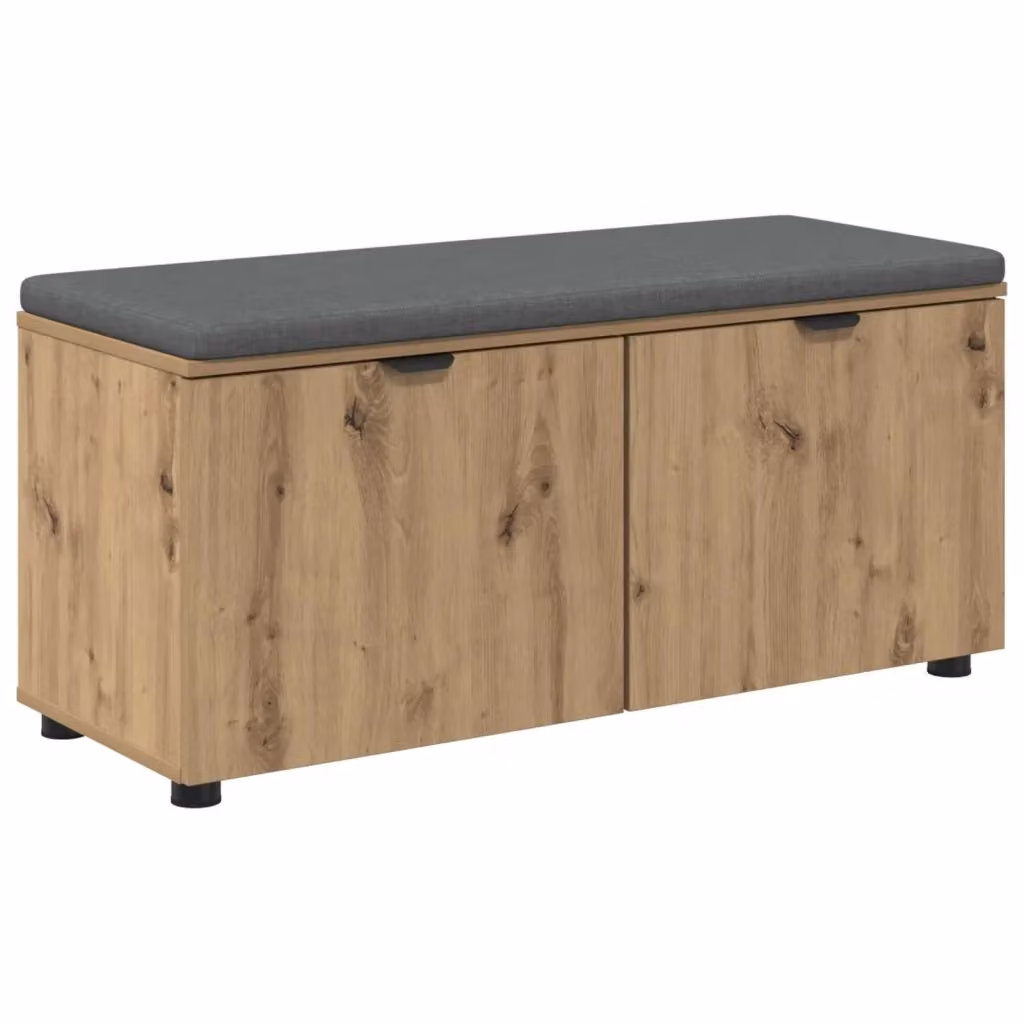 Panca porta scarpe moderna vidaXL in rovere marrone L: 100 cm, P: 38 cm, H: 46 cm – 2