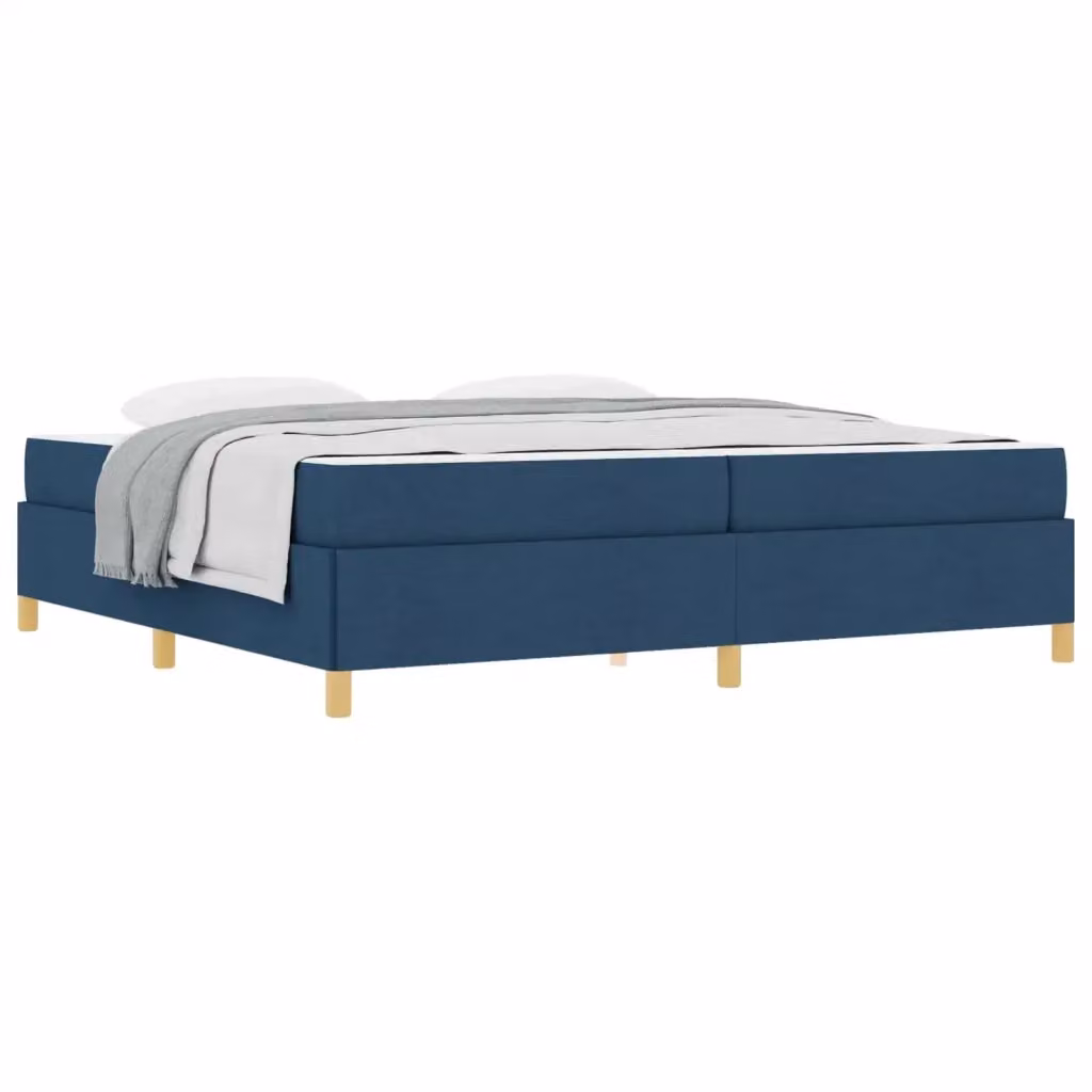 Struttura del letto imbottita vidaXL in tessuto blu con materasso, L 200 x P 200 x H 280 cm – 2