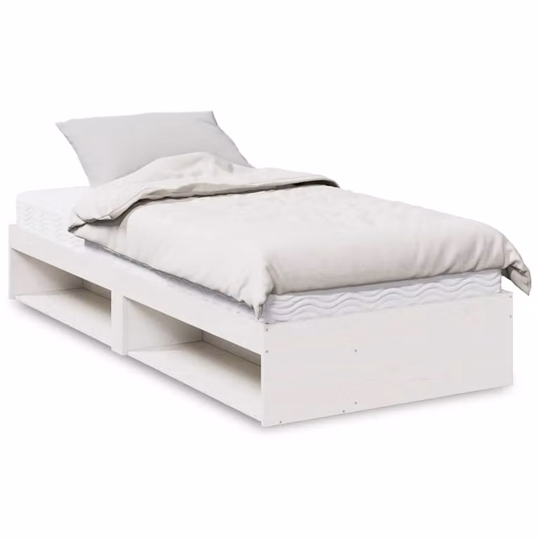 vidaXL Dormeuse con Materasso in Schiuma Bianca in Legno di Pino Massello L: 200 cm, P: 90 cm, H: 100 cm