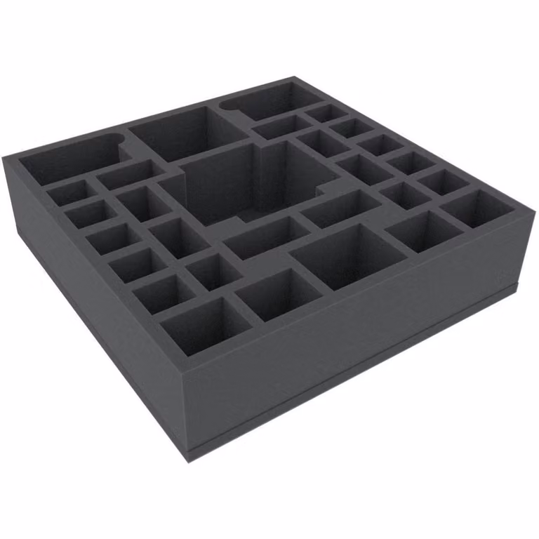 Inserto in schiuma 295x295x75 mm con 29 scomparti per miniature