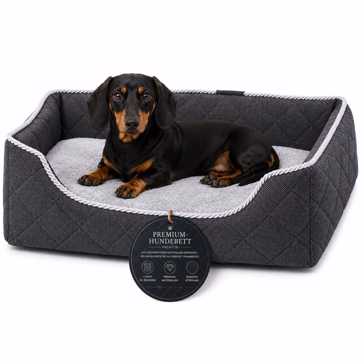 Divano imbottito per cani, lavabile, con fodera removibile, realizzato in tessuto d'arredamento, taglia XS, 45x35 cm