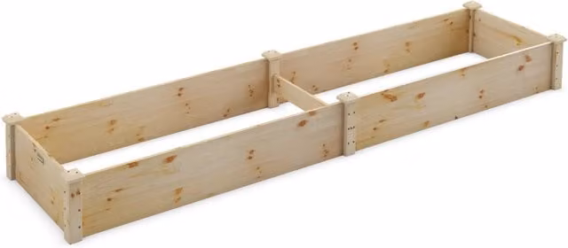 Fioriera rettangolare da esterno DESIGN IN in legno marrone e beige per orto rialzato, L: 240 cm, P: 60 cm, H: 25 cm – 1