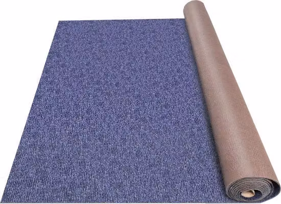 Tappeto moderno astratto blu in velluto di poliestere per interno ed esterno, L: 4 m, P: 1,8 m