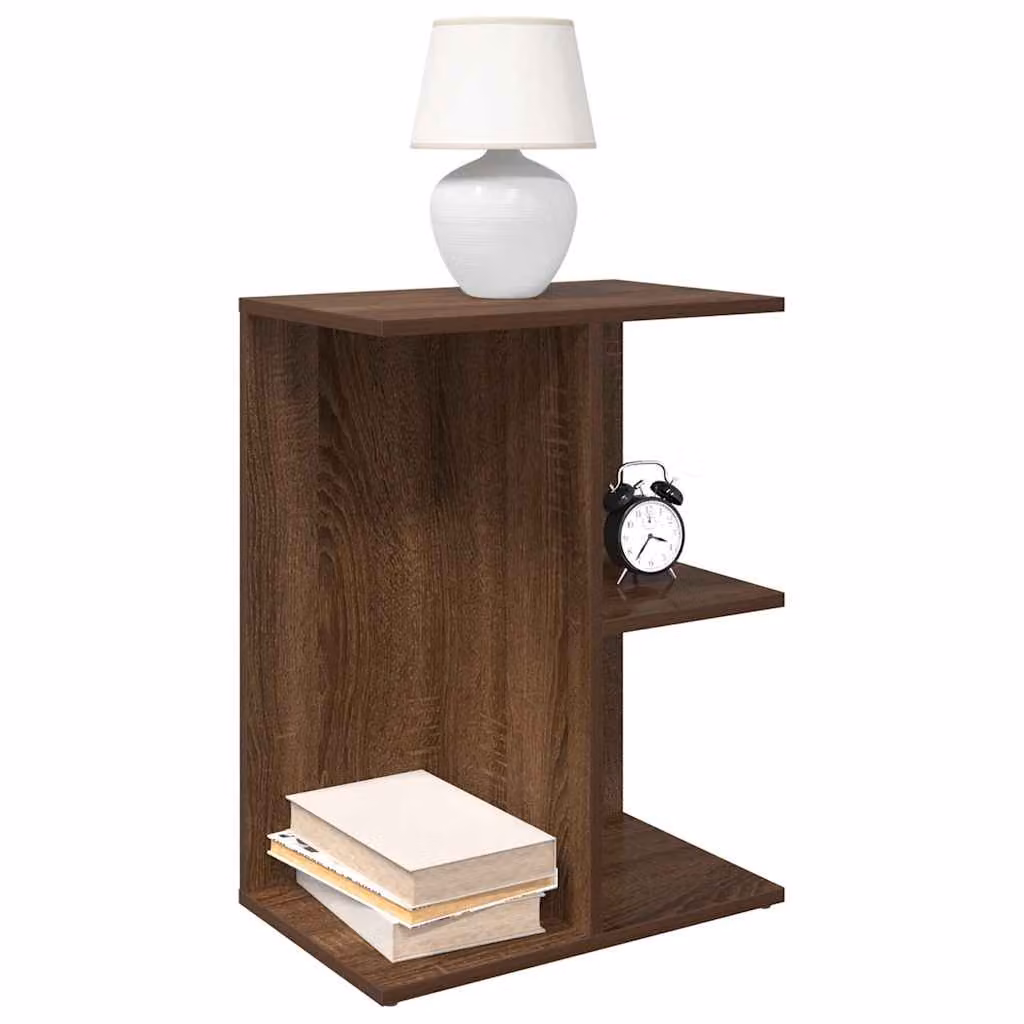 Set di 2 comodini moderni vidaXL in legno multistrato e MDF, colore marrone, L 46,5 cm x P 29 cm x H 61 cm