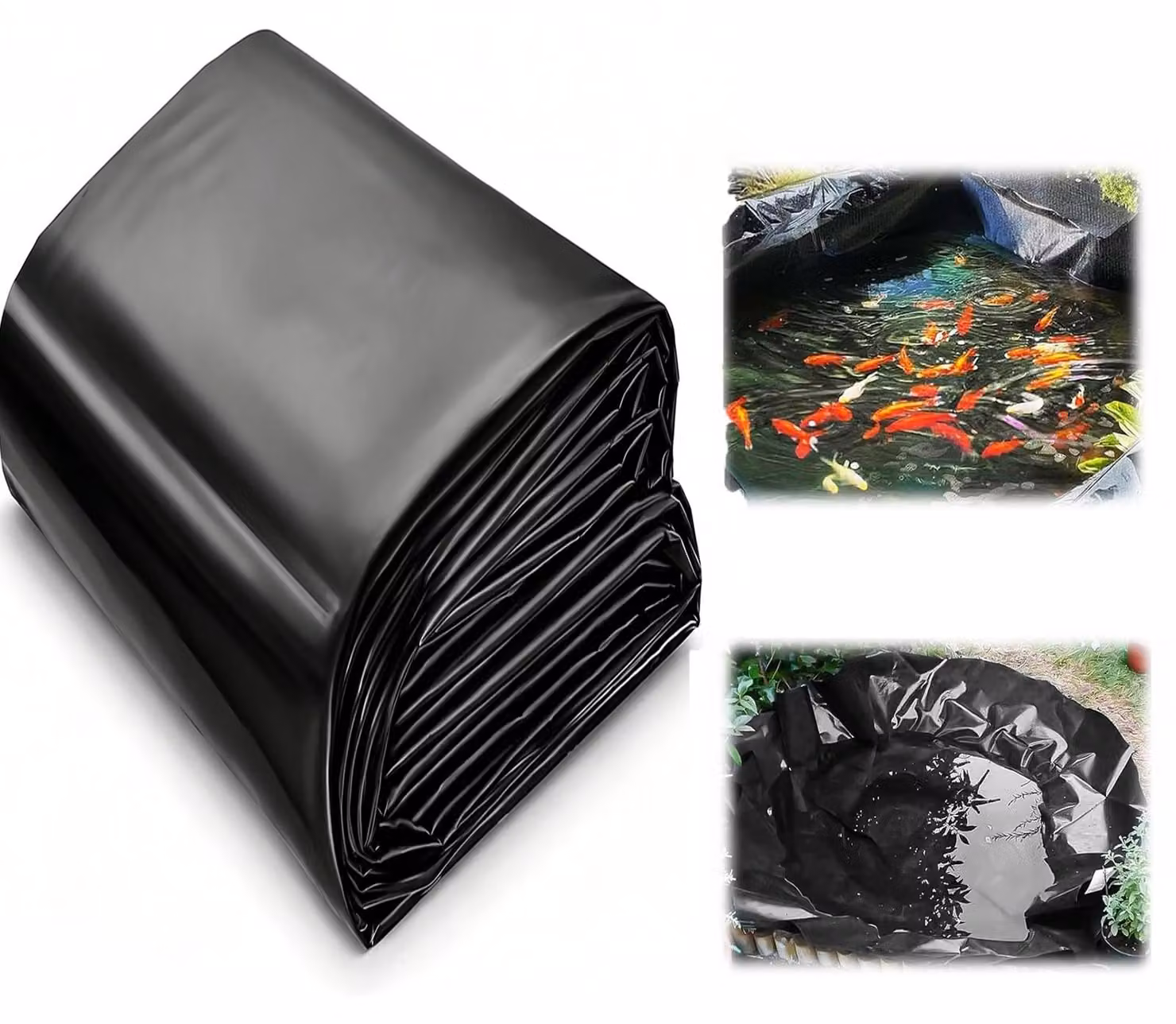 Pellicola per stagni, colore nero, in HDPE, spessore 0,2 mm, adatta per stagni per pesci, fontane e giardini acquatici (2 m x 3 m)
