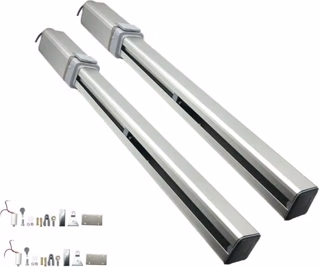 Coppia di attuatori idraulici lineari Dieffematic Hydra per cancelli a battente, 230V, colore argento, corsa 270 mm
