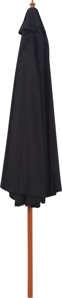 Ombrellone da Esterni con Palo in Legno 350 cm Nero