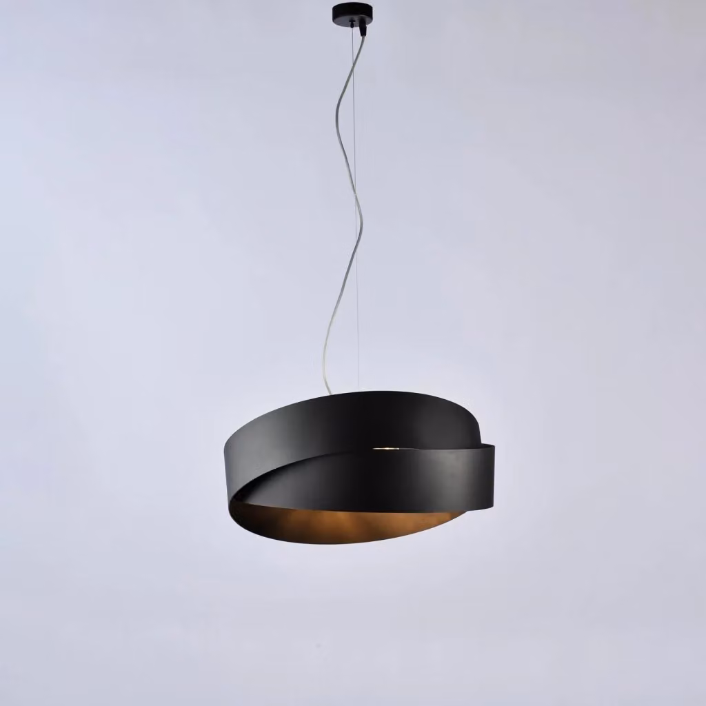 Lampada a sospensione moderna Astro Belight con 2 luci in metallo nero e oro con altezza regolabile – 2