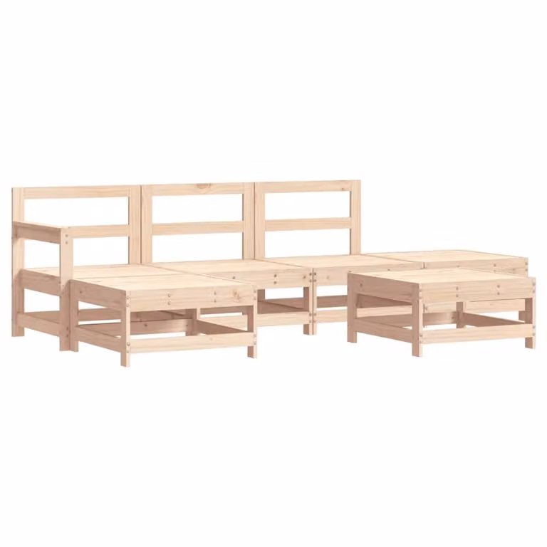 Set Salotto da Giardino 6 pz in Legno Massello di Pino