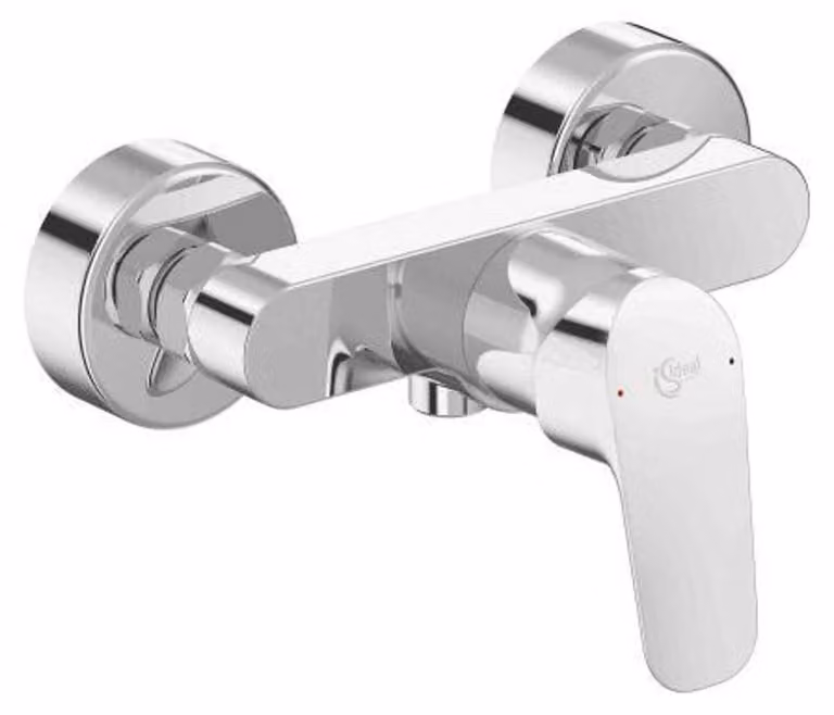Miscelatore monocomando per doccia, da montare a parete, finitura cromata, lunghezza del beccuccio 140 mm, attacco DN 15