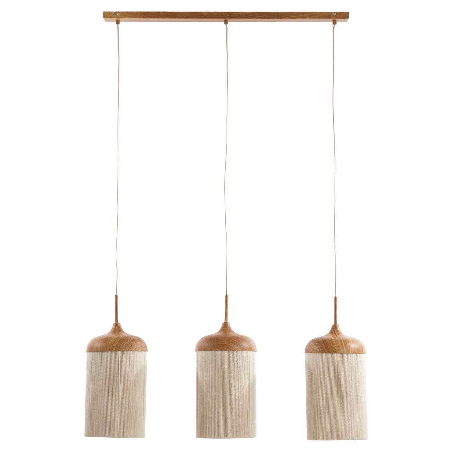 Lampada a sospensione - beige naturale - Dania - cotone metallo - grande lampada da tavolo da pranzo - E27 - 2980443 - Light & Living