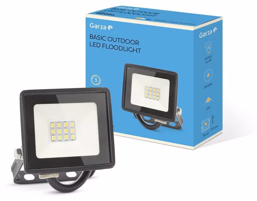 Faretto LED da esterno, 10W, 860 lumen, 4000K, grado di protezione IP65, forma rettangolare