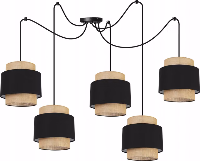 Lampada a sospensione, lampadario da soffitto, paralume, Boho Juta