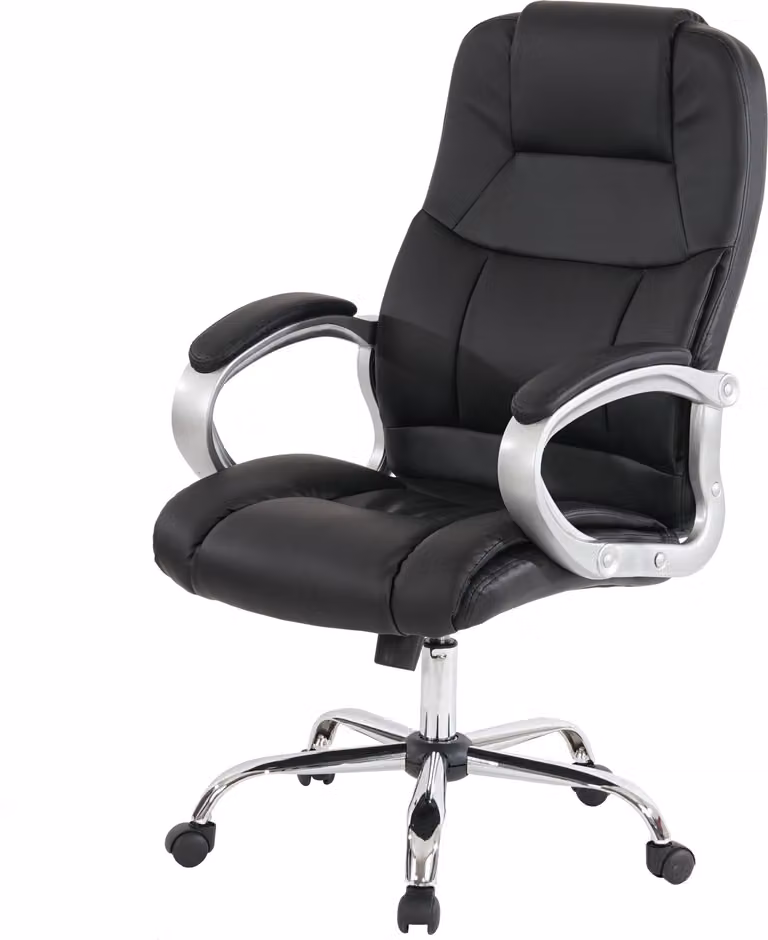 Sedia professionale per ufficio Boston XXL executive swivel version US, portata 150 kg, Pelle finta ~ nero
