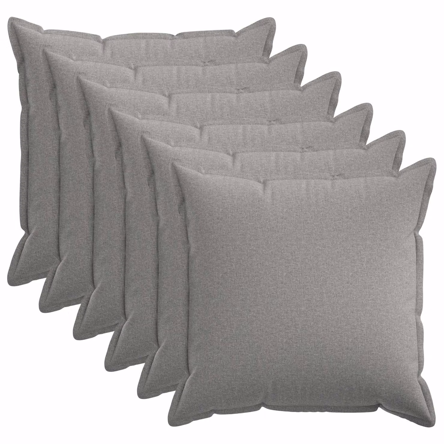 Set di 6 federe vidaXL HOUTEN Grigio, L/P: 65 x 65 cm, in poliestere