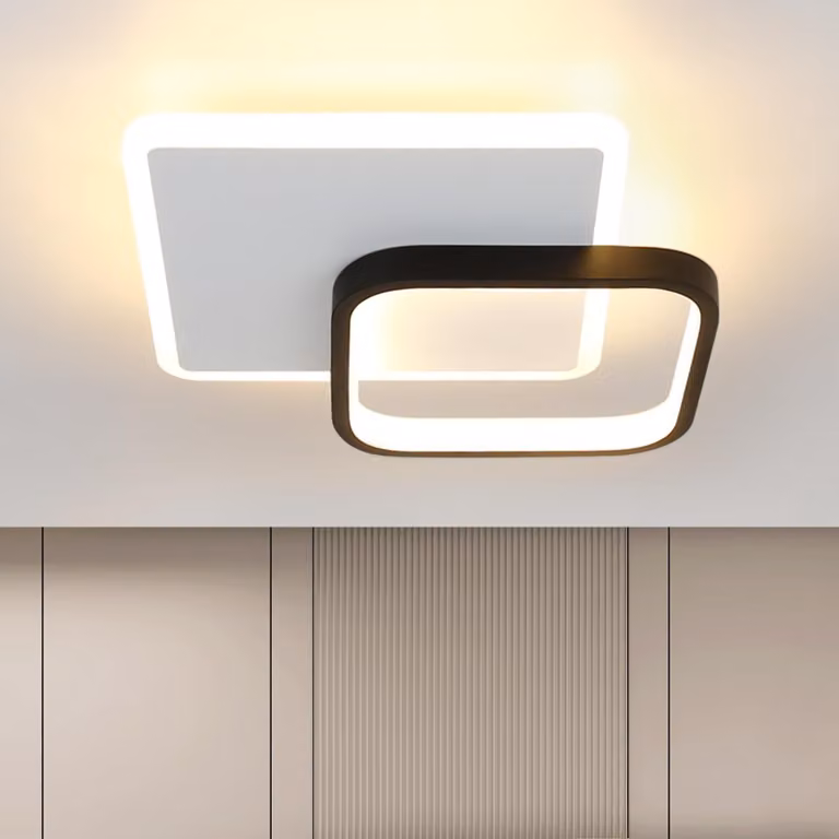 ZMH LED plafoniere soggiorno 3000K bianco caldo plafoniera 15W acrilico plafoniera moderna nera per camera da letto sala da pranzo cucina corridoio