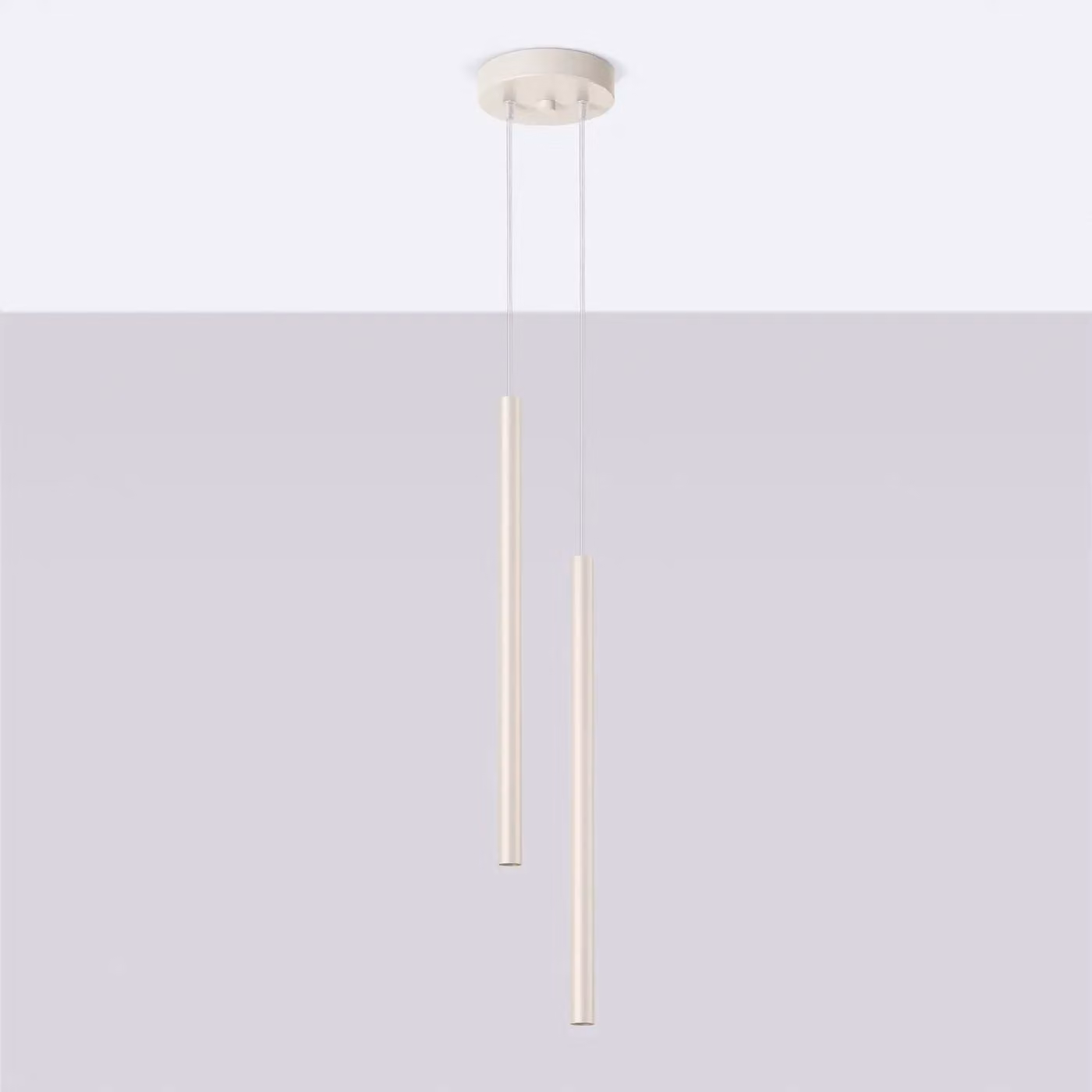 Lampada a sospensione PASTELO 2 beige 2xG9 8W acciaio 104x15x15cm Sollux Lighting