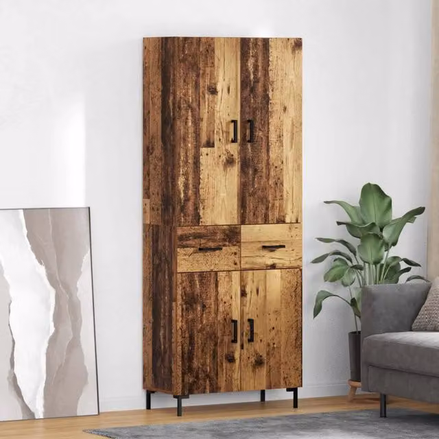 Credenza-Buffet-Armadio da cucina Legno vecchio 69,5 x 34 x 180 cm Legno multistrato 588628