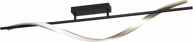 Plafoniera Moderna Eglo in Alluminio e Ottone con LED da 20W e 2500Lm, Dimmerabile con Telecomando, Colore Bianco e Oro