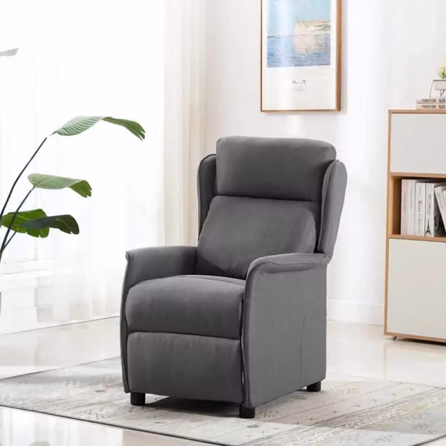 Poltrona | Sedia da massaggio Grigio chiaro 93.5 x 67.5 x 101.5 cm Tessuto