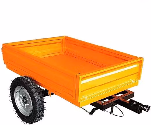 Rimorchio Nakayama Pro MB9305 in acciaio arancione con portata 300kg per motocoltivatore MB9300, L: 120 cm, P: 80 cm, H: 25 cm