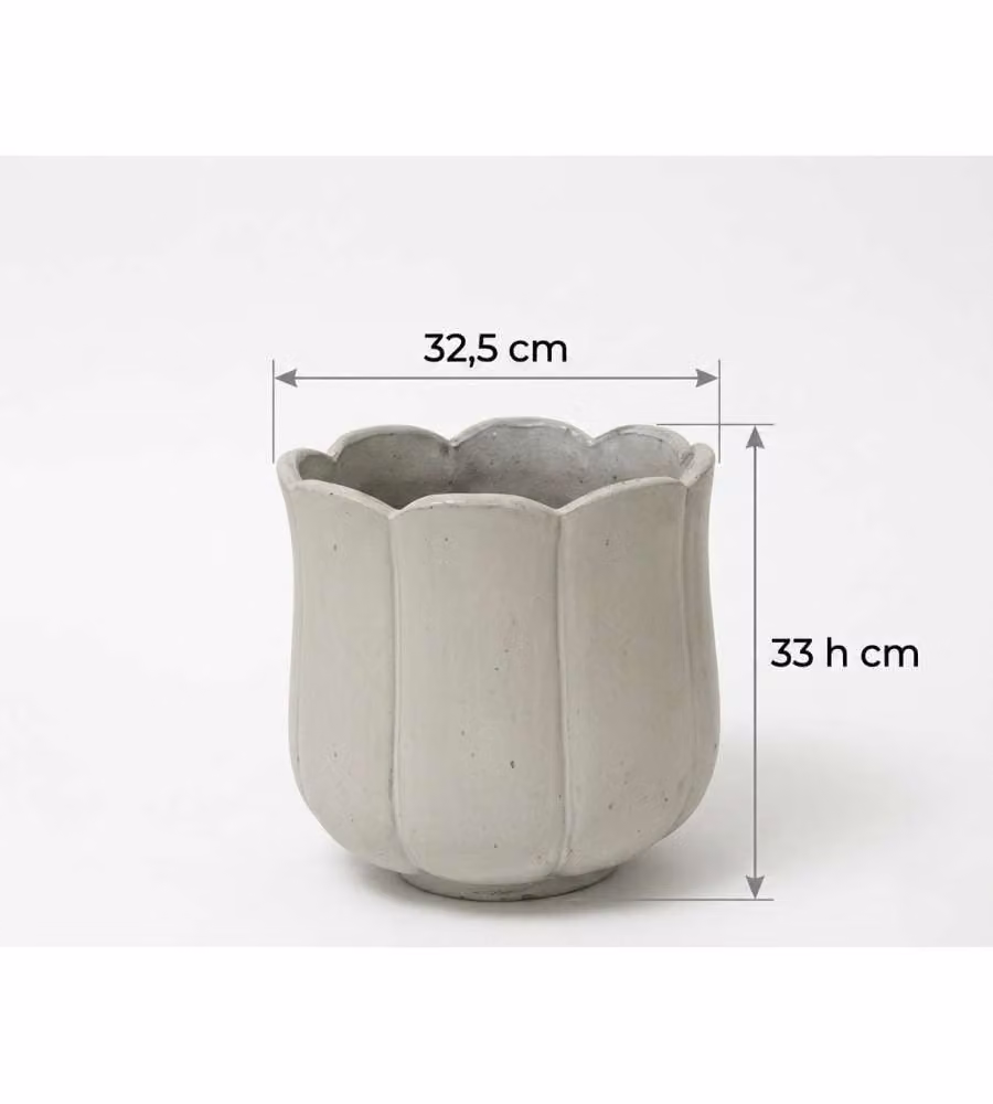 Vaso Blossom per Piante Cilindrico Bianco Terracotta Ø32,5 cm