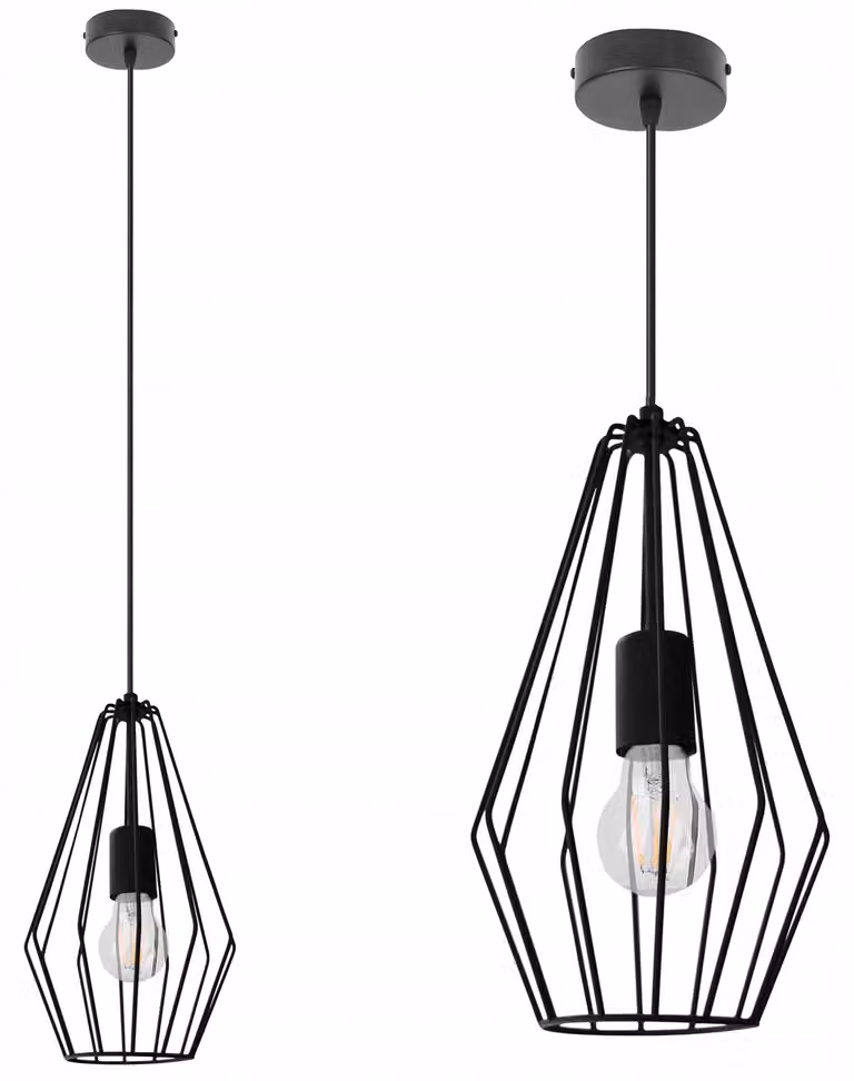 Lampada a sospensione Loft in metallo e filo metallico E27 – Lampada a sospensione Lampada da soffitto Design industriale