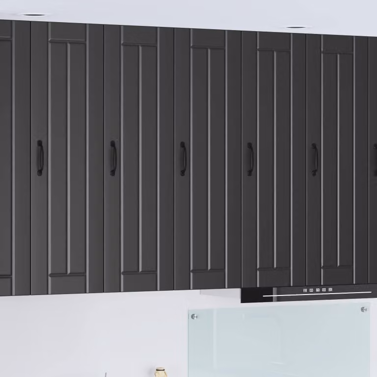vidaXL Armadietto a muro LUCCA Nero moderno con ante a battente e ripiani interni L/P/H: 30 x 31 x 100 cm